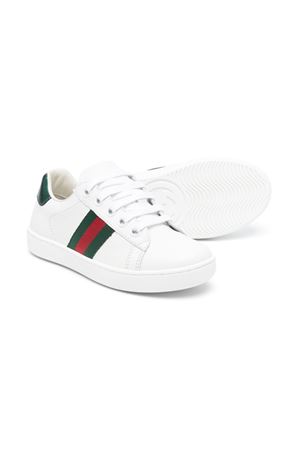 sneakers in pelle bianco GUCCI KIDS | 433148CPWE09075